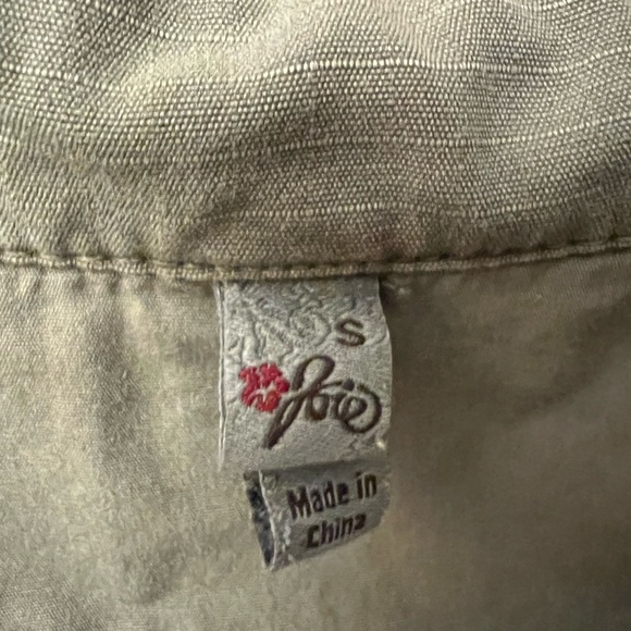 Joie olive green cropped trench coat with lace detail - size S - Picture 5 of 5